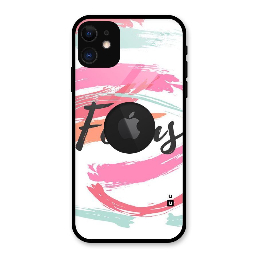 Focus Colours Glass Back Case for iPhone 11 Logo Cut