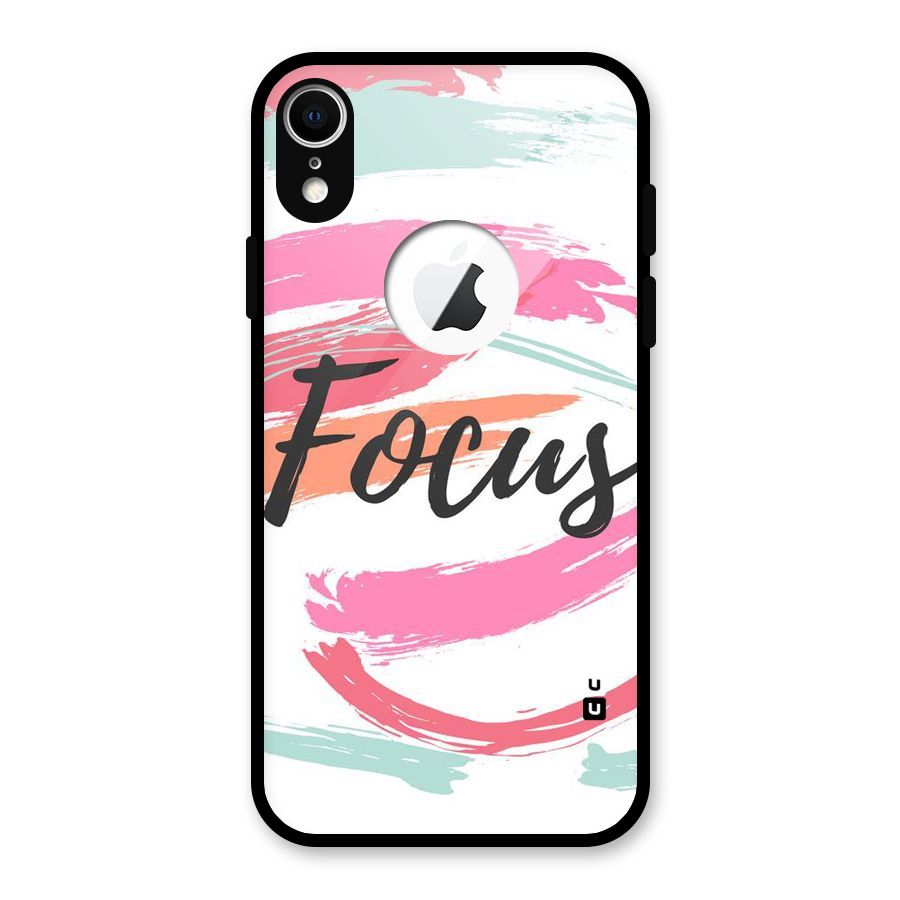 Focus Colours Glass Back Case for iPhone XR Logo Cut