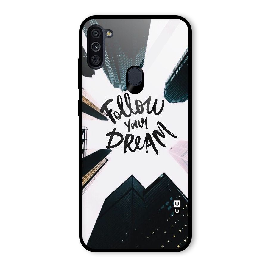 Follow Dream Glass Back Case for Galaxy M11