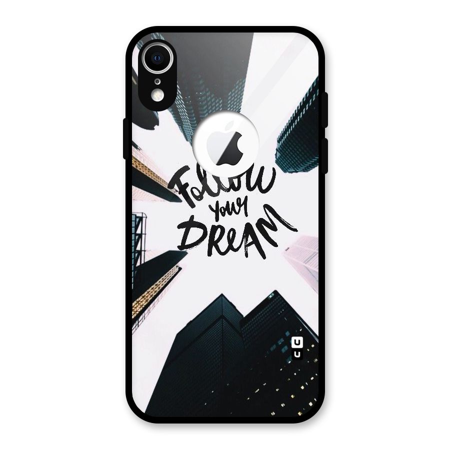 Follow Dream Glass Back Case for iPhone XR Logo Cut