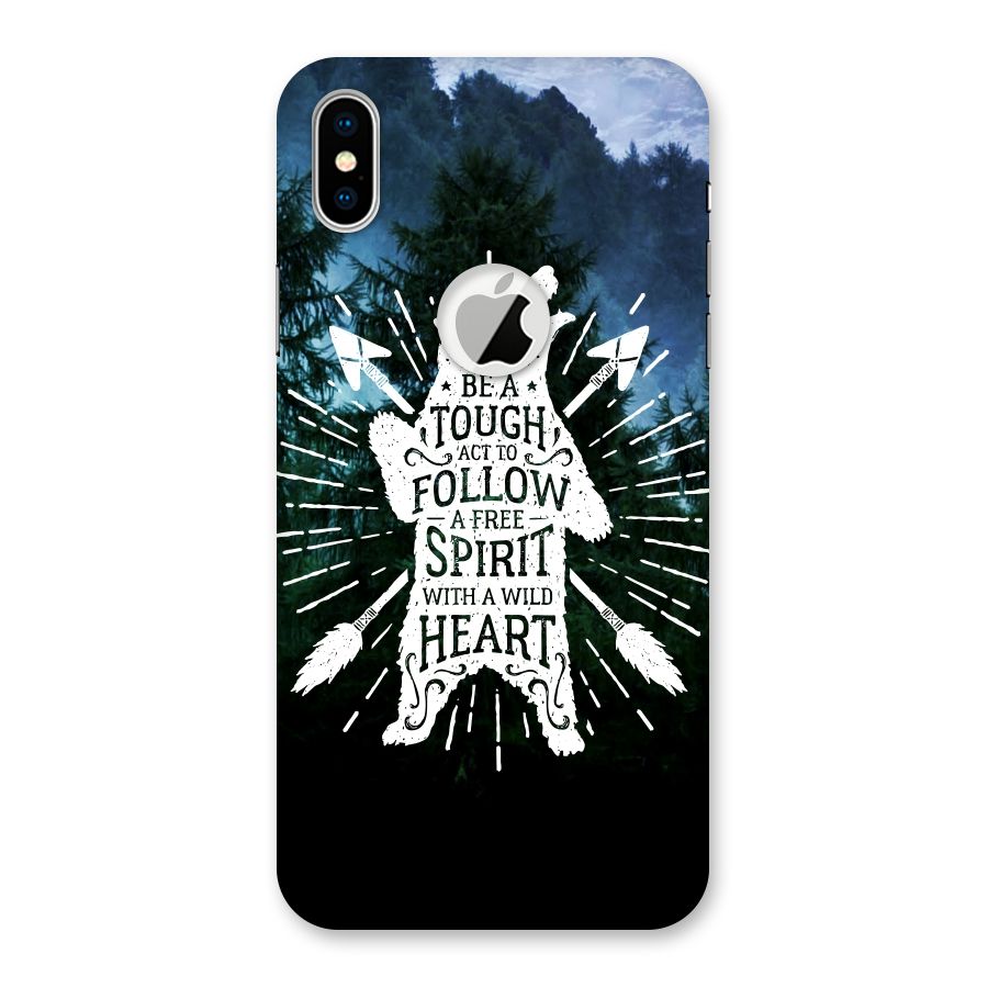 Follow Spirit Heart Back Case for iPhone XS Logo Cut