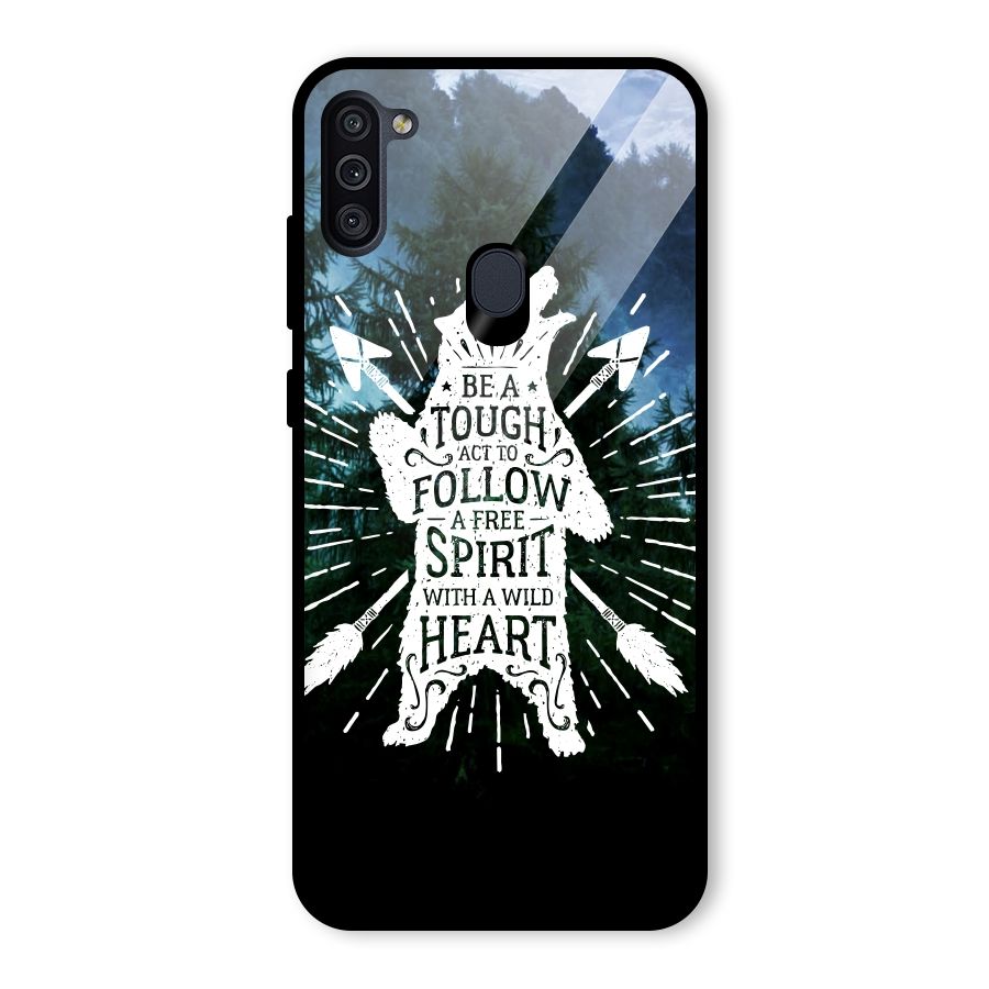 Follow Spirit Heart Glass Back Case for Galaxy M11