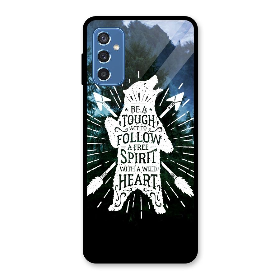 Follow Spirit Heart Glass Back Case for Galaxy M52 5G