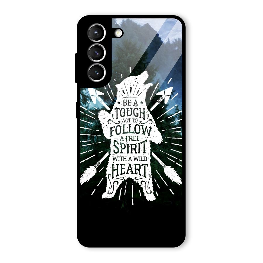 Follow Spirit Heart Glass Back Case for Galaxy S21 5G