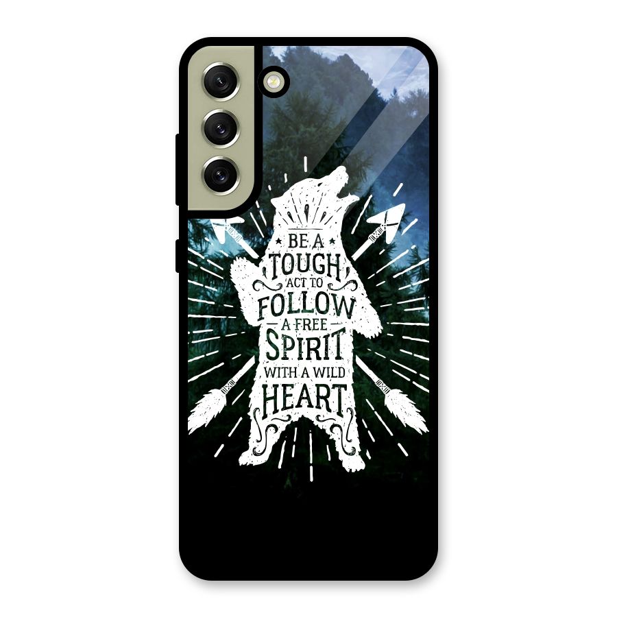 Follow Spirit Heart Glass Back Case for Galaxy S21 FE 5G