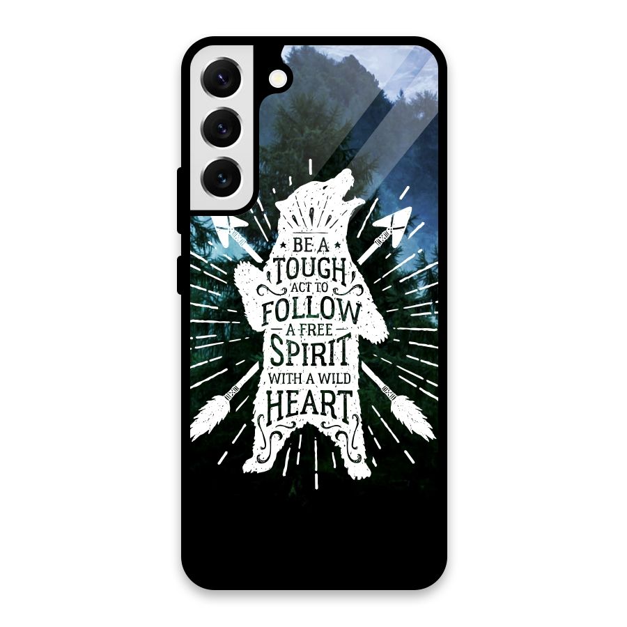Follow Spirit Heart Glass Back Case for Galaxy S22 Plus 5G