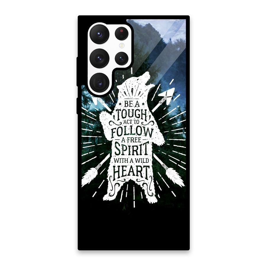 Follow Spirit Heart Glass Back Case for Galaxy S22 Ultra 5G