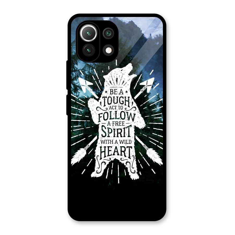 Follow Spirit Heart Glass Back Case for Mi 11 Lite