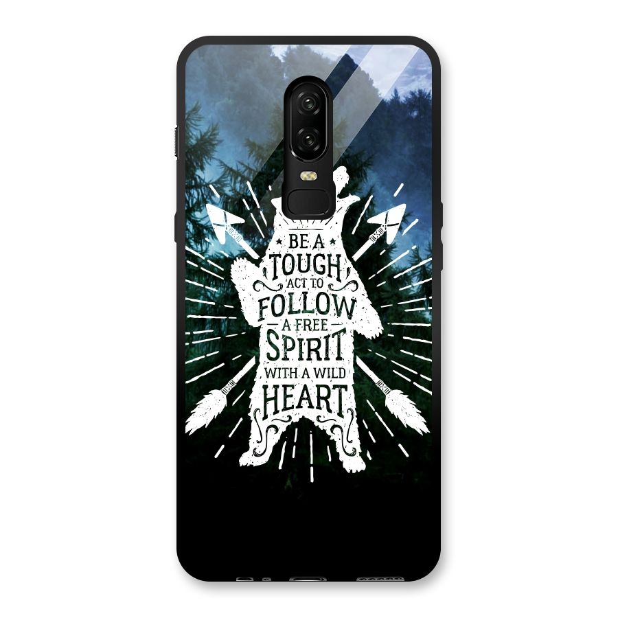 Follow Spirit Heart Glass Back Case for OnePlus 6