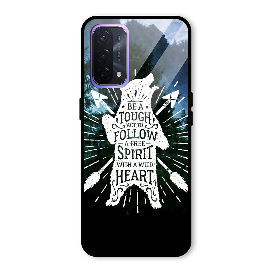 Follow Spirit Heart Glass Back Case for Oppo A74 5G