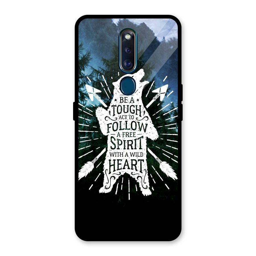 Follow Spirit Heart Glass Back Case for Oppo F11 Pro