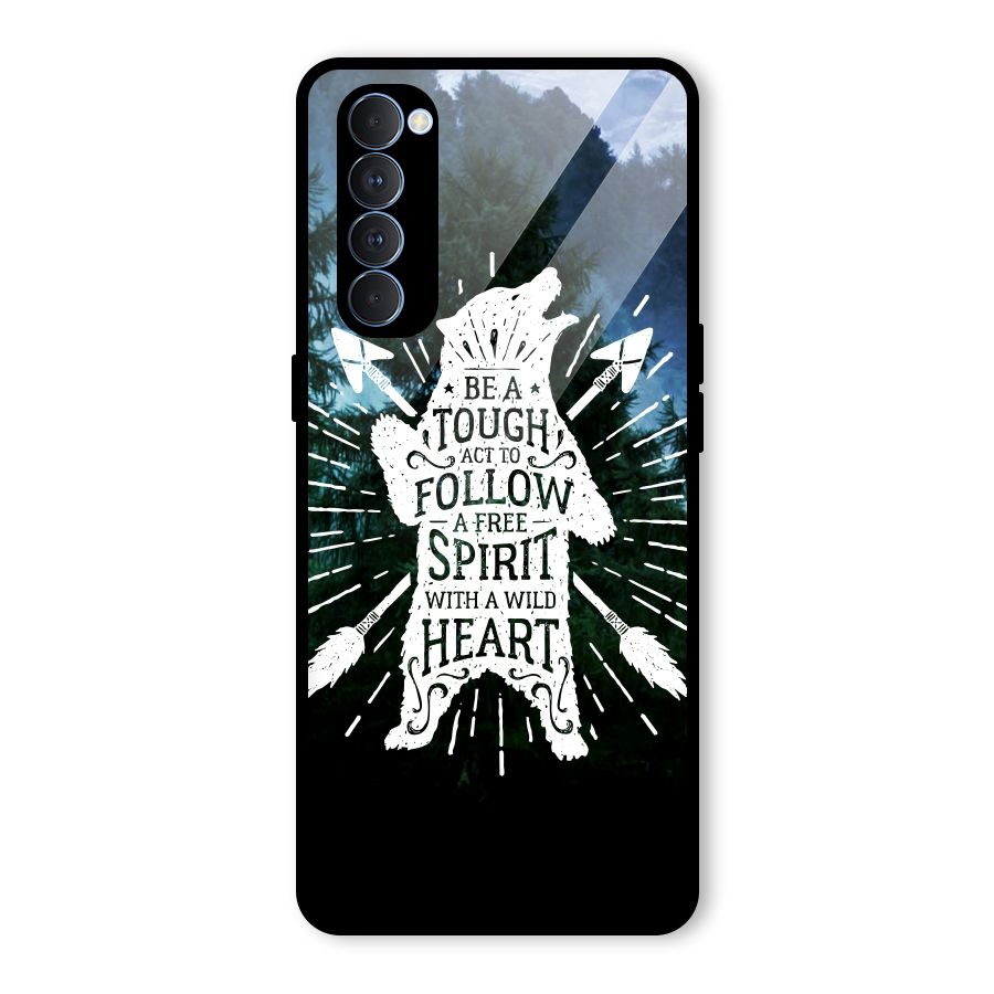Follow Spirit Heart Glass Back Case for Oppo Reno4 Pro