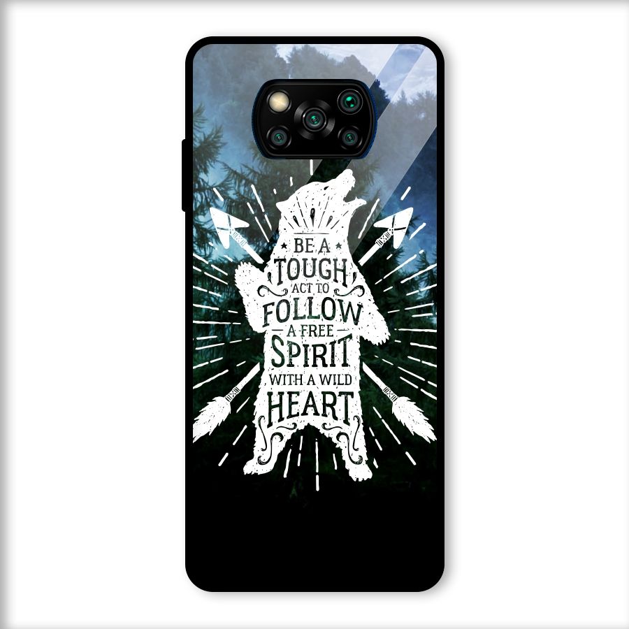 Follow Spirit Heart Glass Back Case for Poco X3