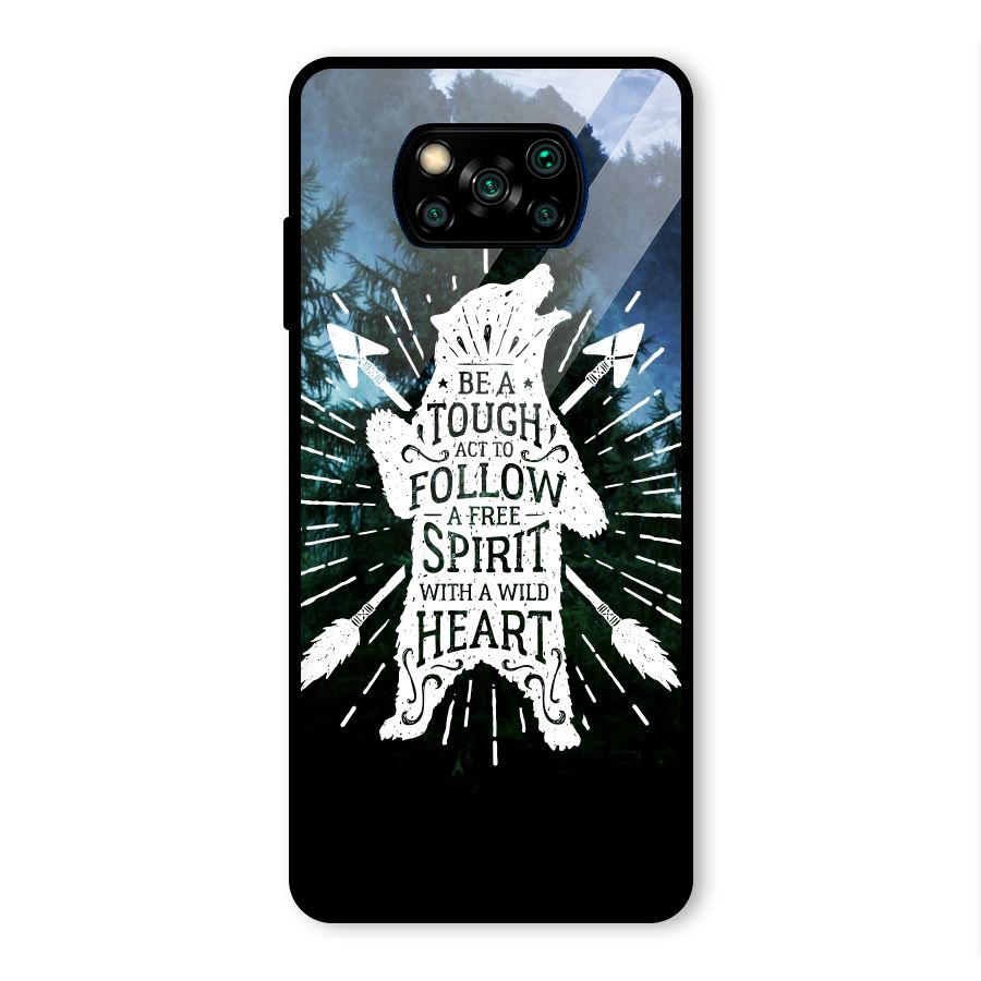 Follow Spirit Heart Glass Back Case for Poco X3 Pro
