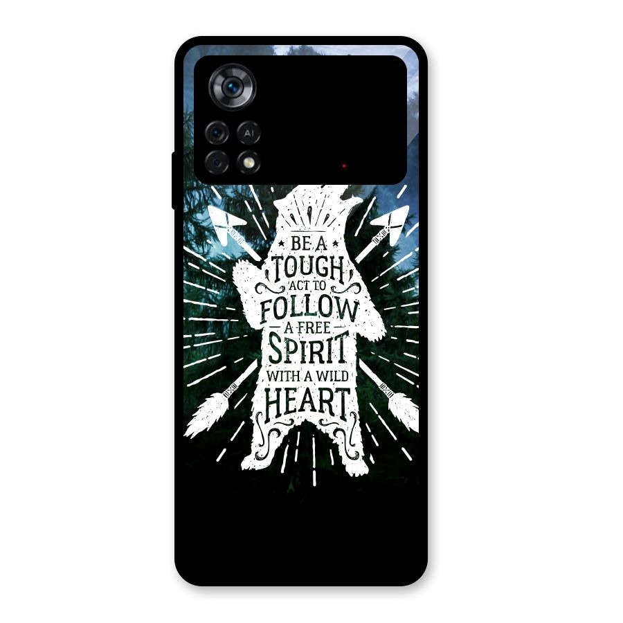 Follow Spirit Heart Glass Back Case for Poco X4 Pro 5G
