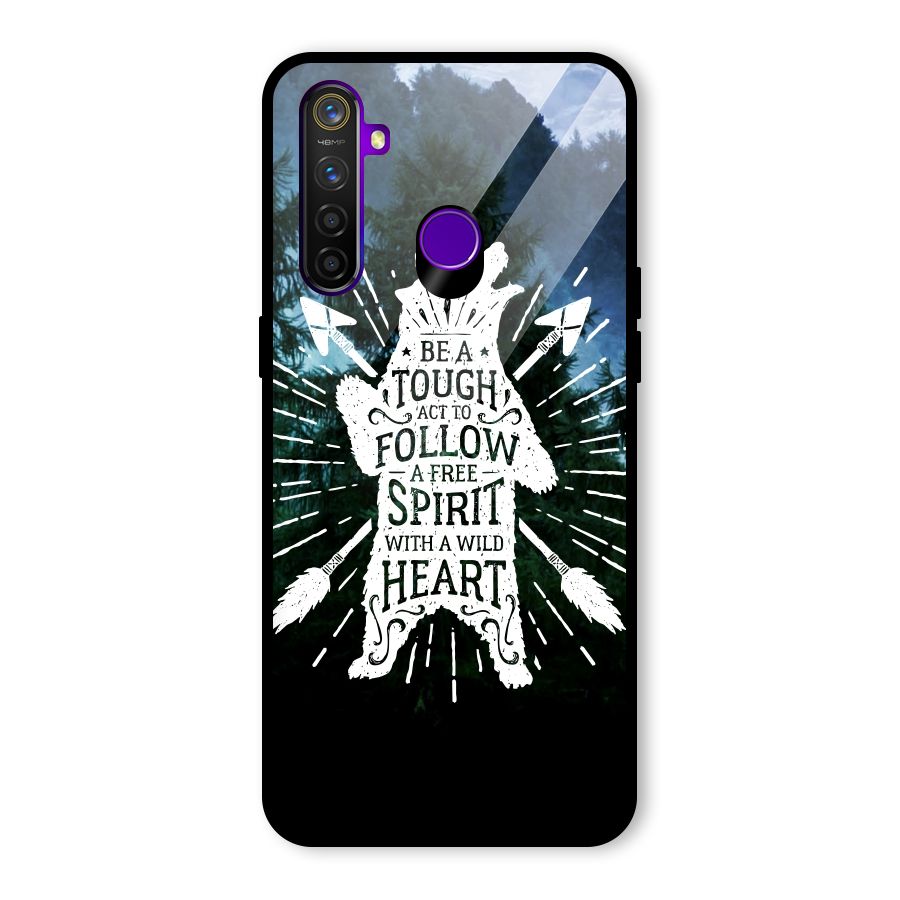 Follow Spirit Heart Glass Back Case for Realme 5 Pro