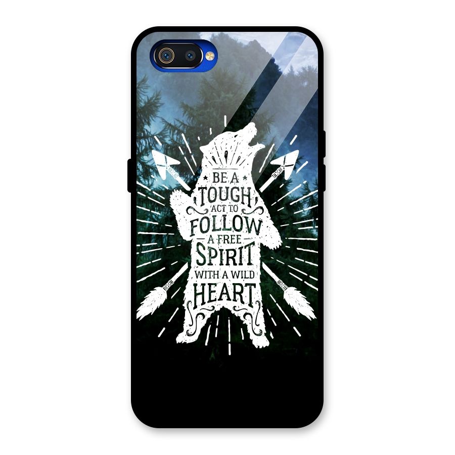 Follow Spirit Heart Glass Back Case for Realme C2