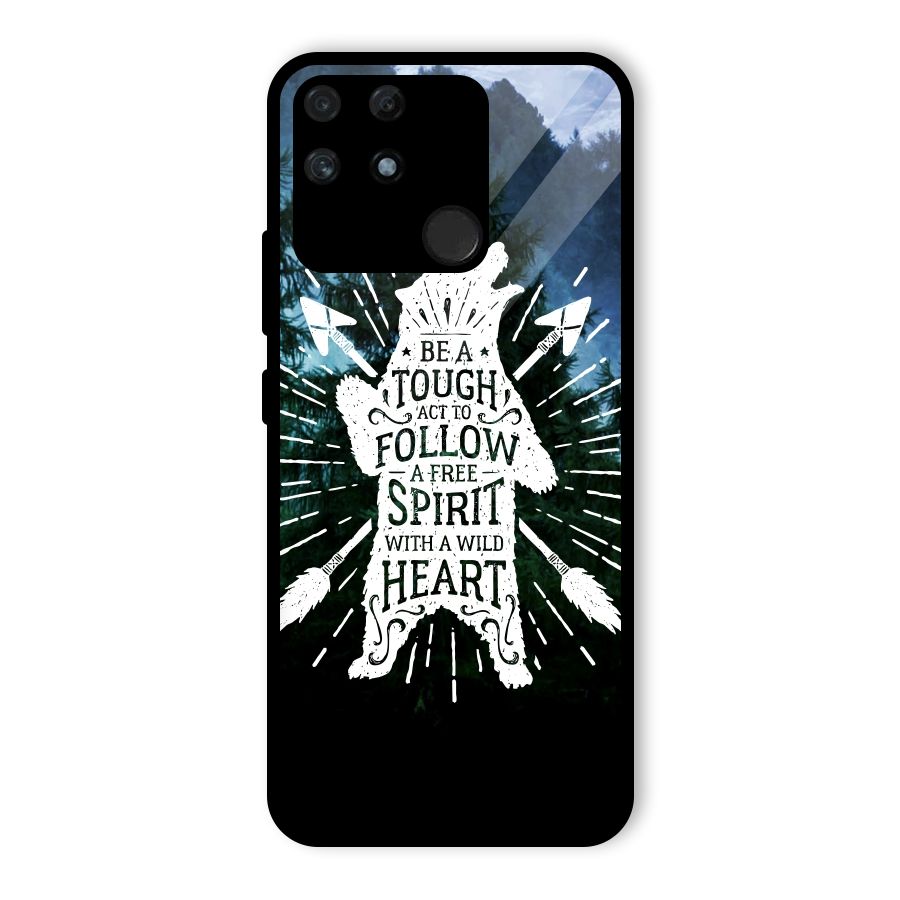 Follow Spirit Heart Glass Back Case for Realme Narzo 50A