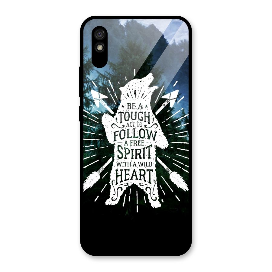 Follow Spirit Heart Glass Back Case for Redmi 9A