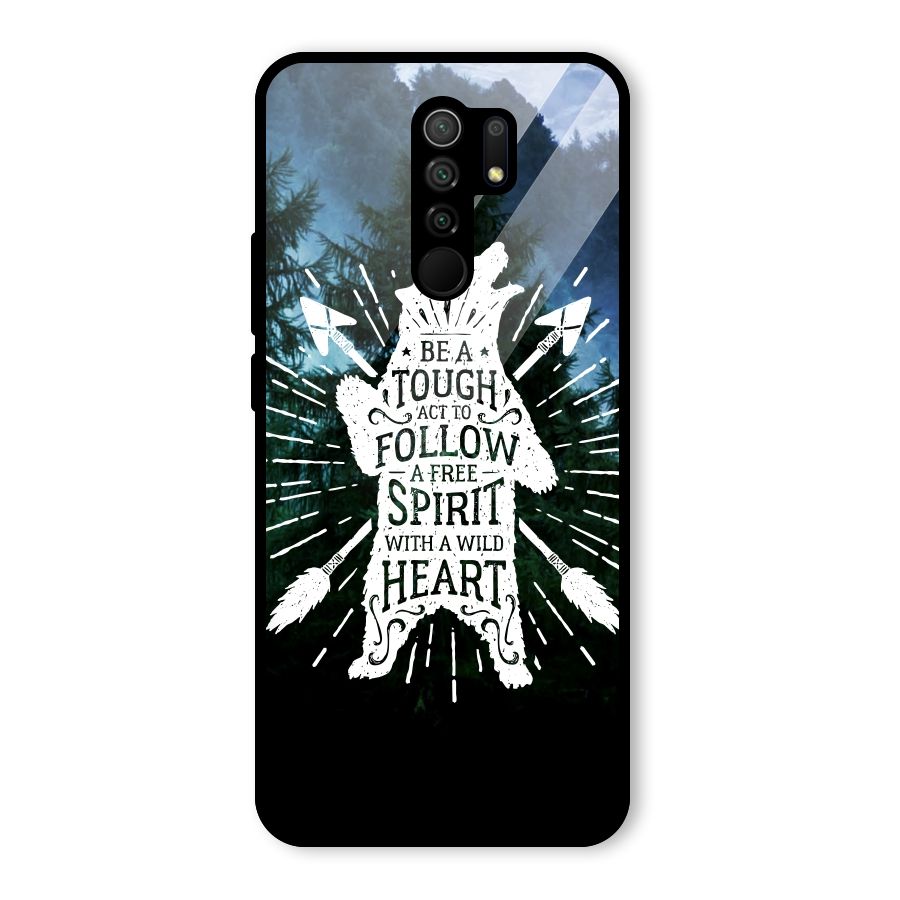 Follow Spirit Heart Glass Back Case for Redmi 9 Prime