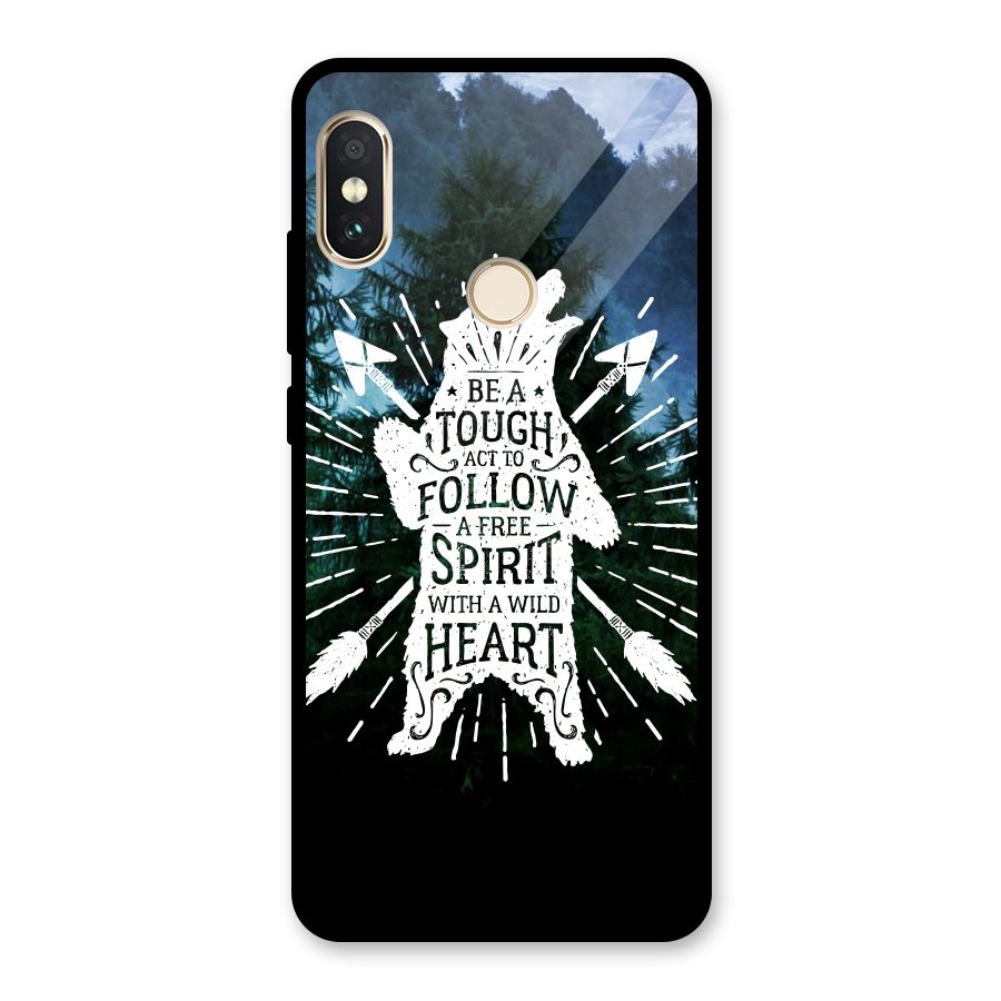 Follow Spirit Heart Glass Back Case for Redmi Note 5 Pro