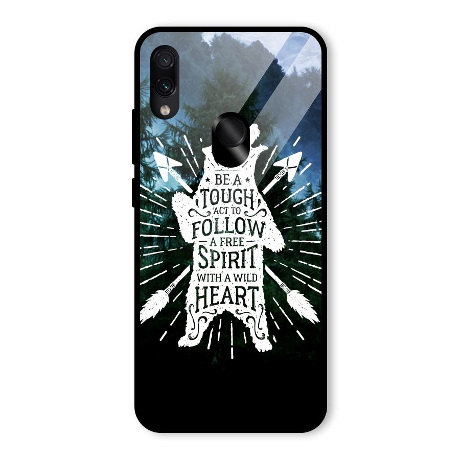 Follow Spirit Heart Glass Back Case for Redmi Note 7S