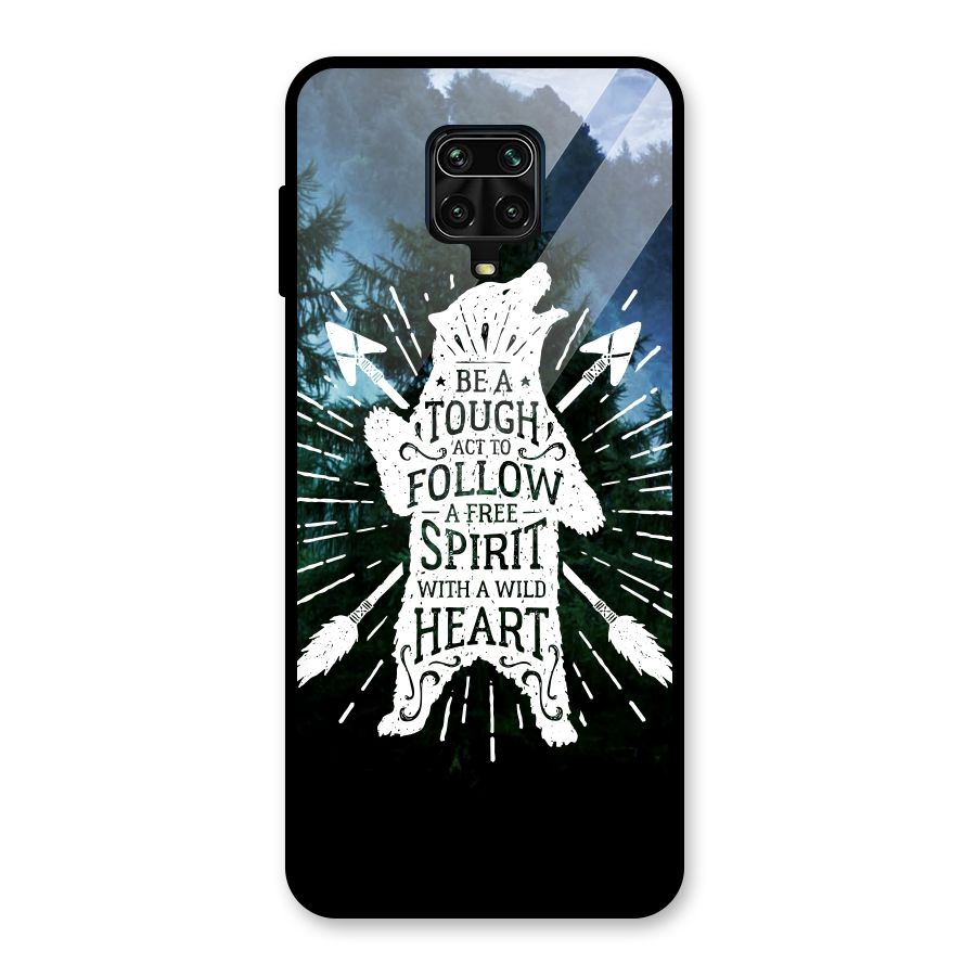 Follow Spirit Heart Glass Back Case for Redmi Note 9 Pro