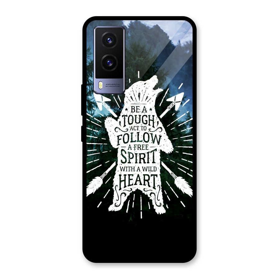 Follow Spirit Heart Glass Back Case for Vivo V21e 5G