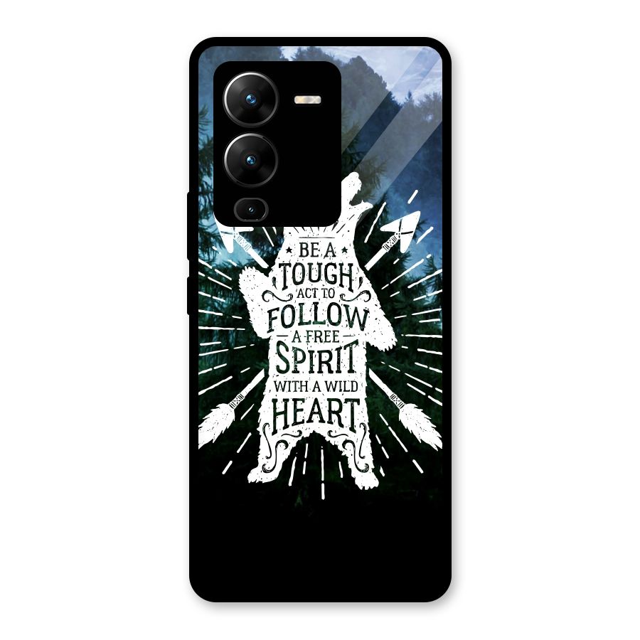 Follow Spirit Heart Glass Back Case for Vivo V25 Pro