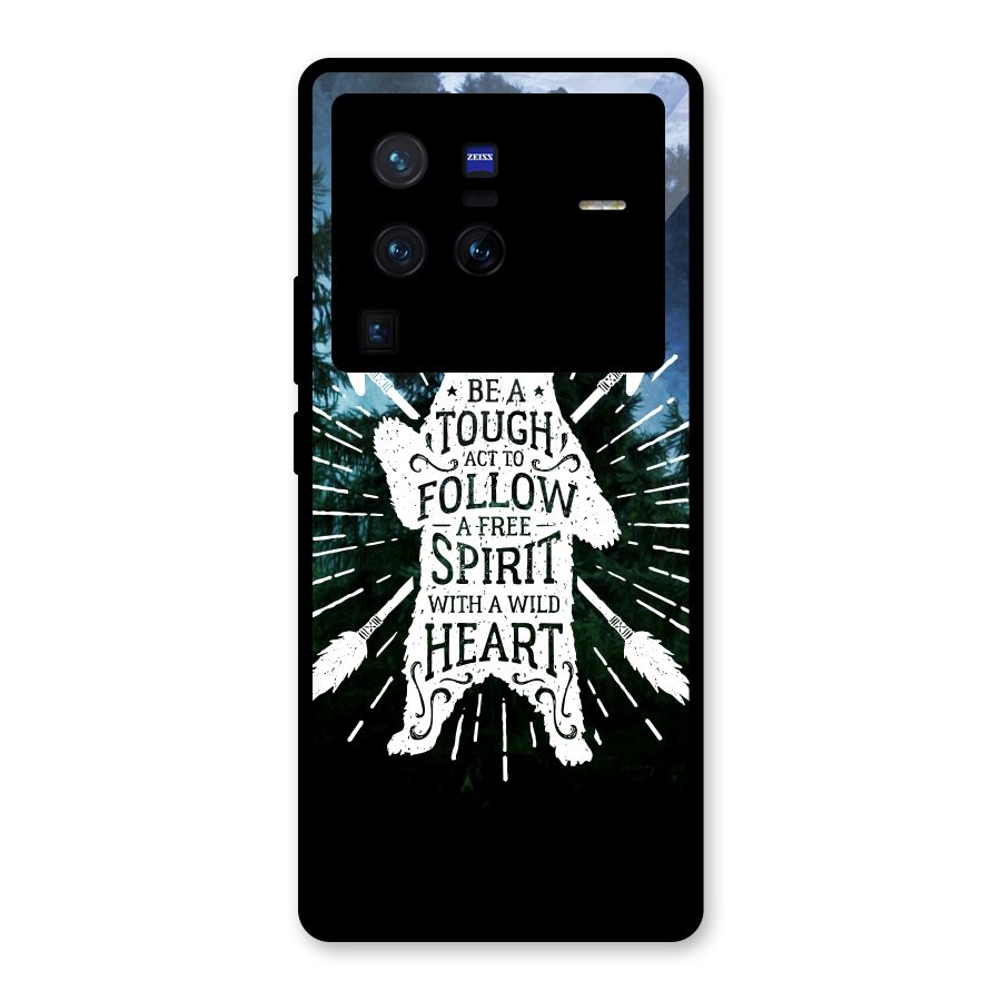 Follow Spirit Heart Glass Back Case for Vivo X80 Pro