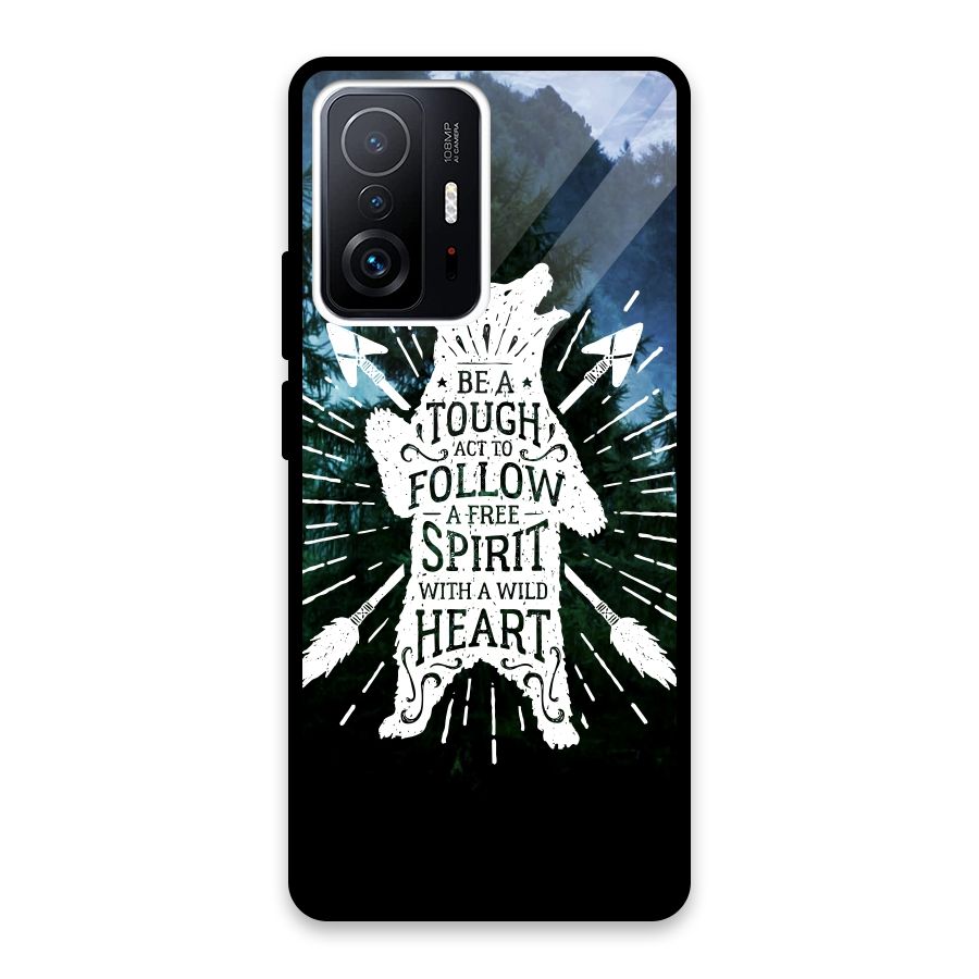 Follow Spirit Heart Glass Back Case for Xiaomi 11T Pro