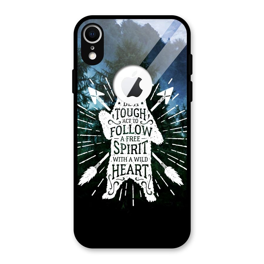 Follow Spirit Heart Glass Back Case for iPhone XR Logo Cut