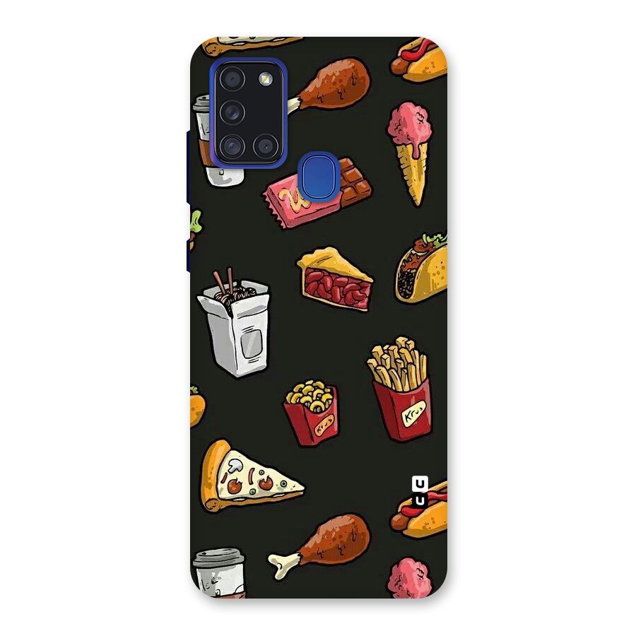 Foodie Pattern Back Case for Galaxy A21s