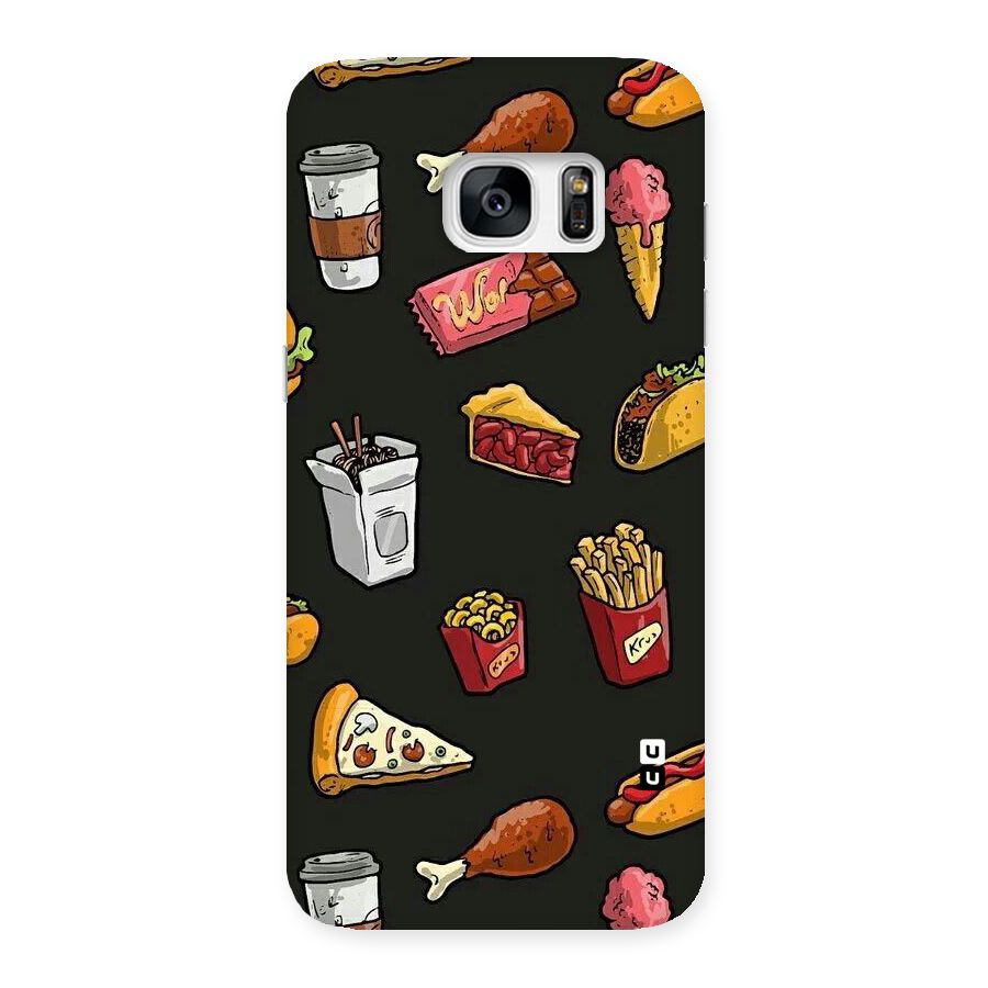 Foodie Pattern Back Case for Galaxy S7 Edge