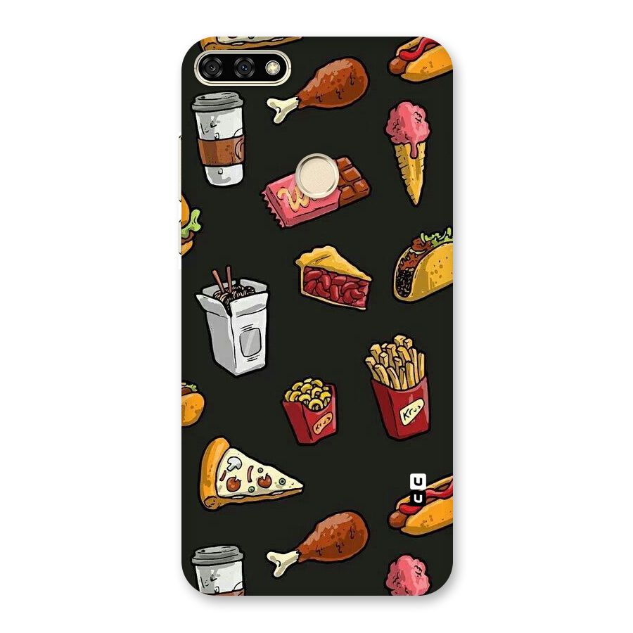 Foodie Pattern Back Case for Honor 7A