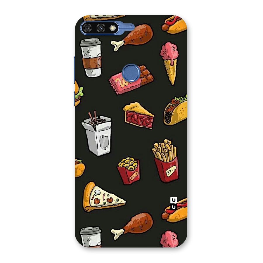Foodie Pattern Back Case for Honor 7C