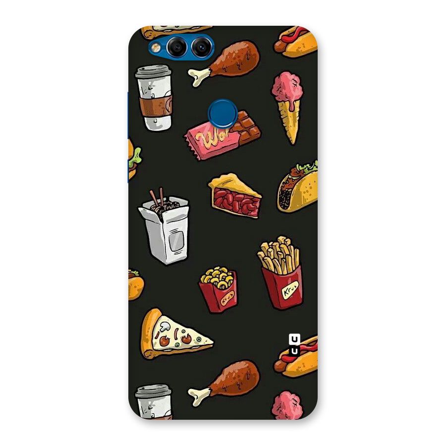 Foodie Pattern Back Case for Honor 7X