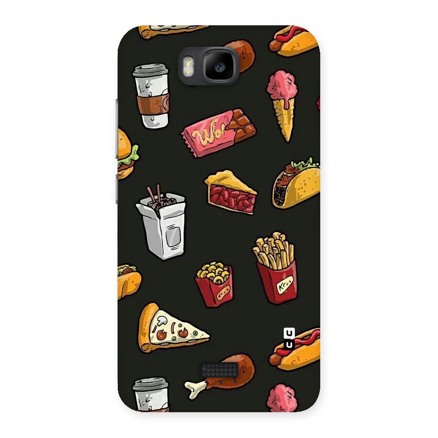 Foodie Pattern Back Case for Honor Bee