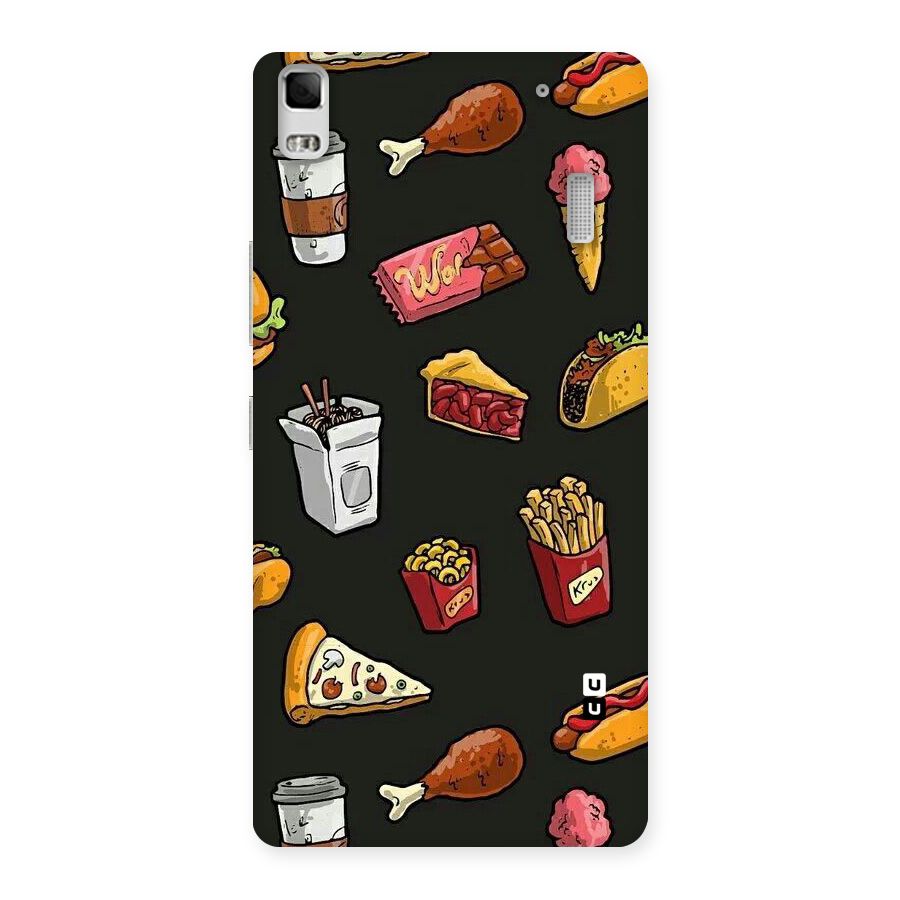Foodie Pattern Back Case for Lenovo A7000