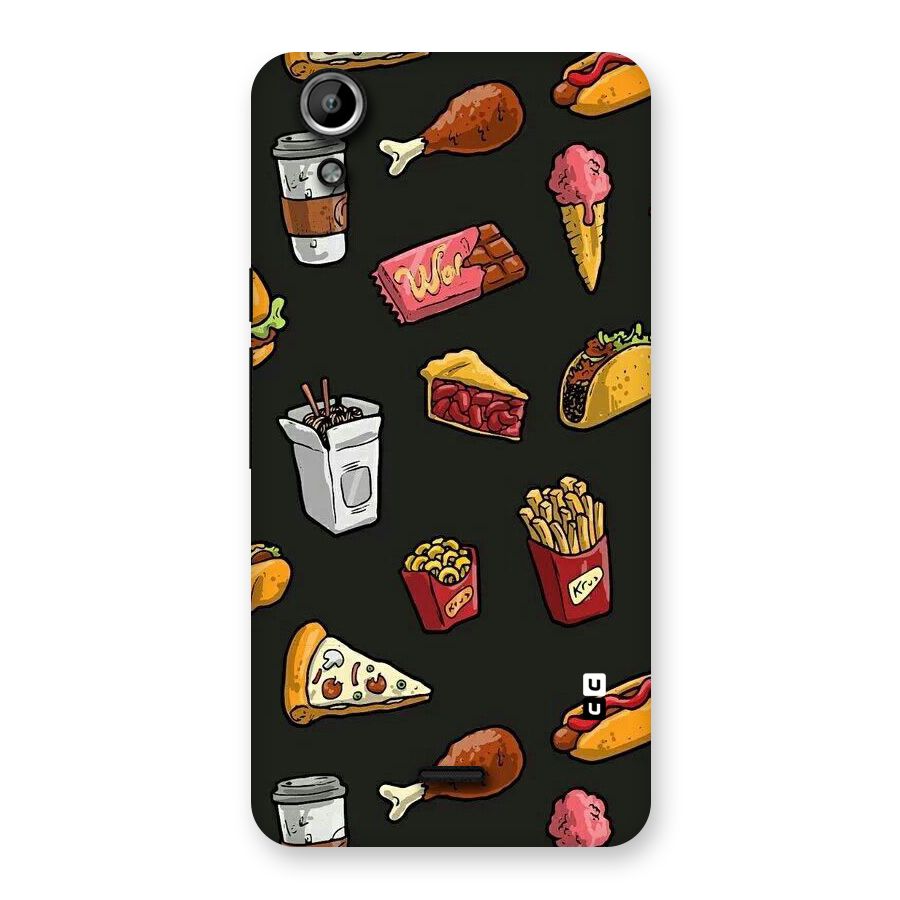 Foodie Pattern Back Case for Micromax Canvas Selfie Lens Q345