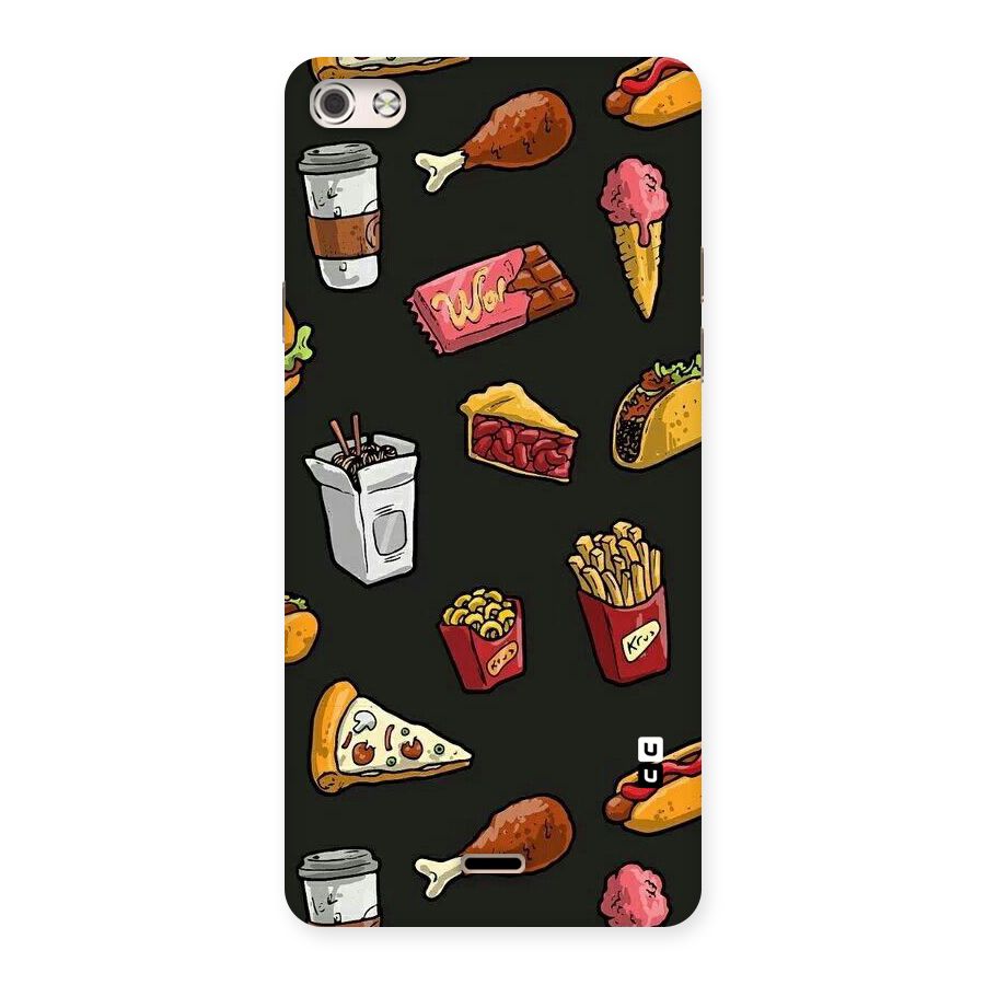 Foodie Pattern Back Case for Micromax Canvas Silver 5