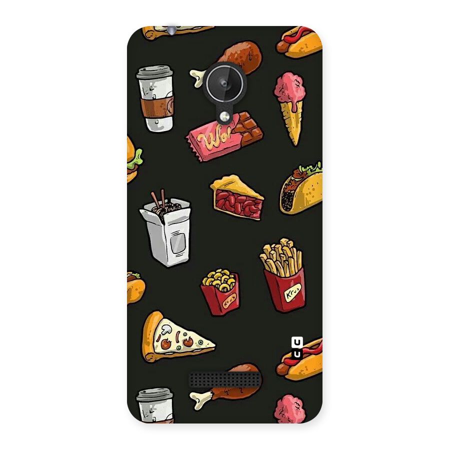 Foodie Pattern Back Case for Micromax Canvas Spark Q380