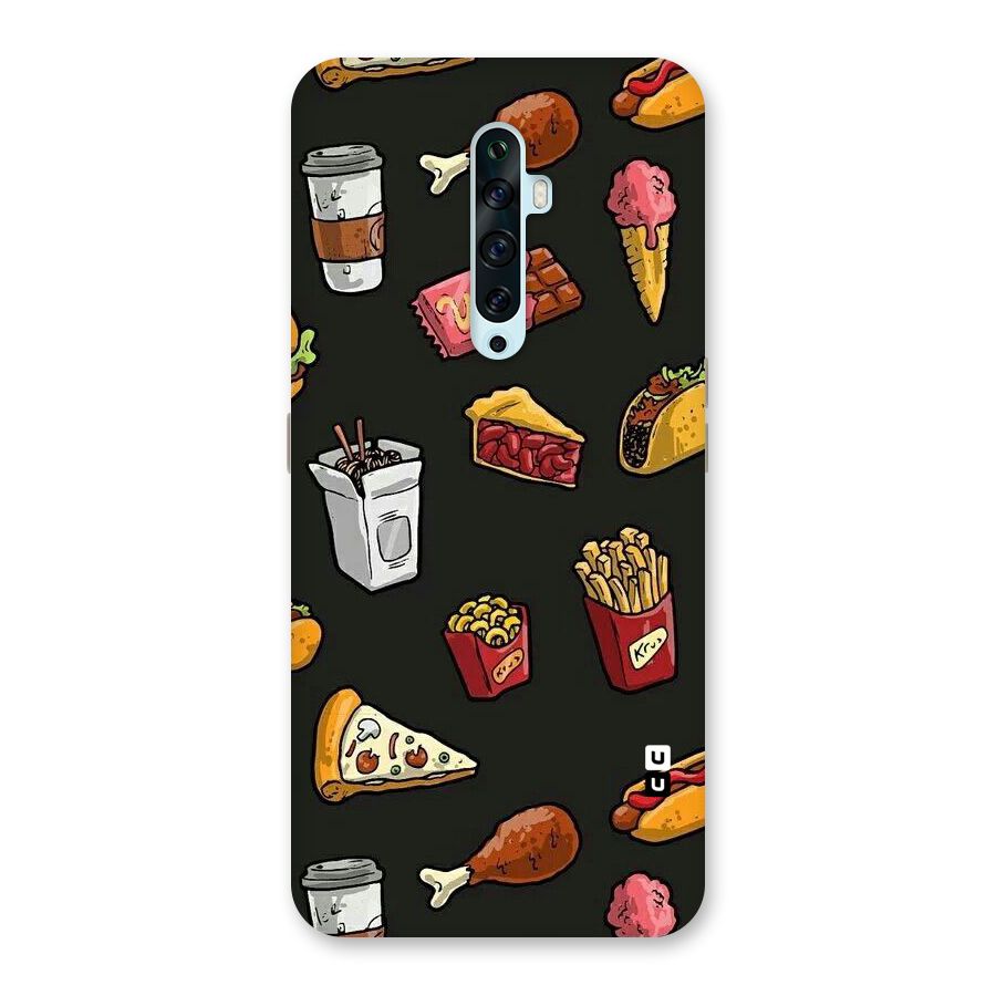 Foodie Pattern Back Case for Oppo Reno2 F