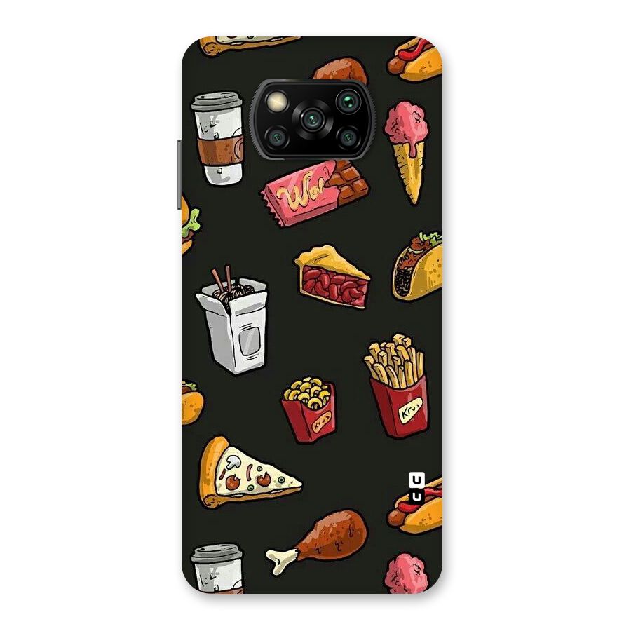 Foodie Pattern Back Case for Poco X3