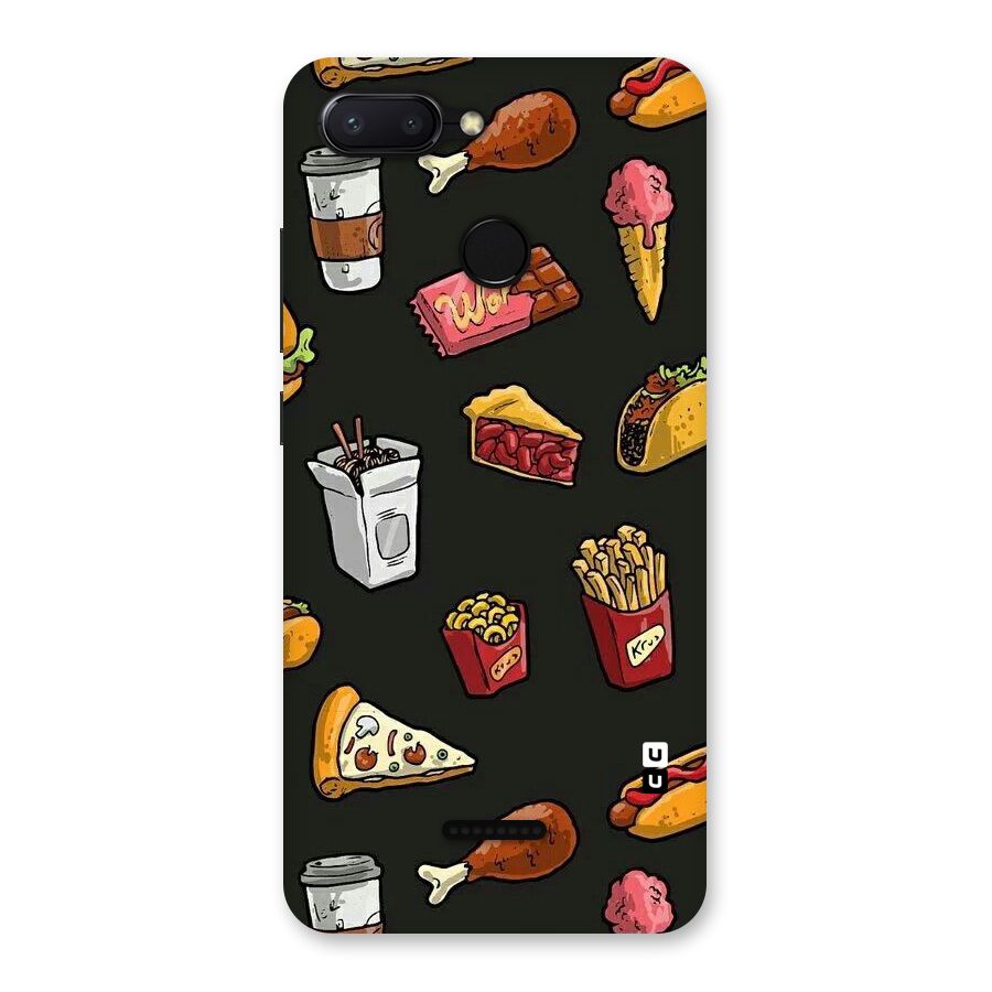 Foodie Pattern Back Case for Redmi 6