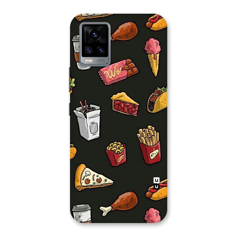 Foodie Pattern Back Case for Vivo V20