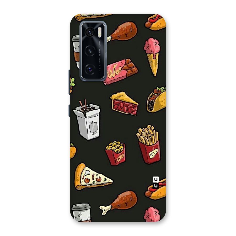 Foodie Pattern Back Case for Vivo V20 SE
