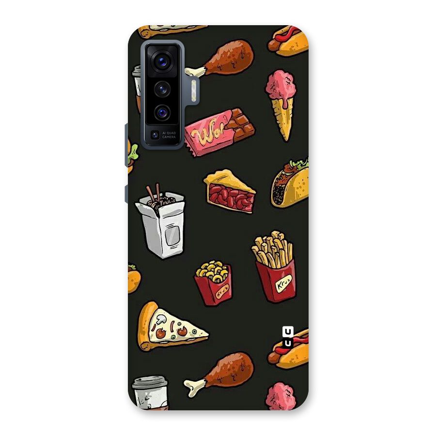 Foodie Pattern Back Case for Vivo X50