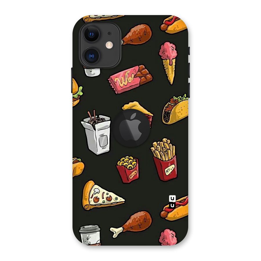 Foodie Pattern Back Case for iPhone 11 Logo Cut
