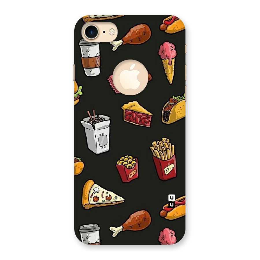 Foodie Pattern Back Case for iPhone 7 Logo Cut